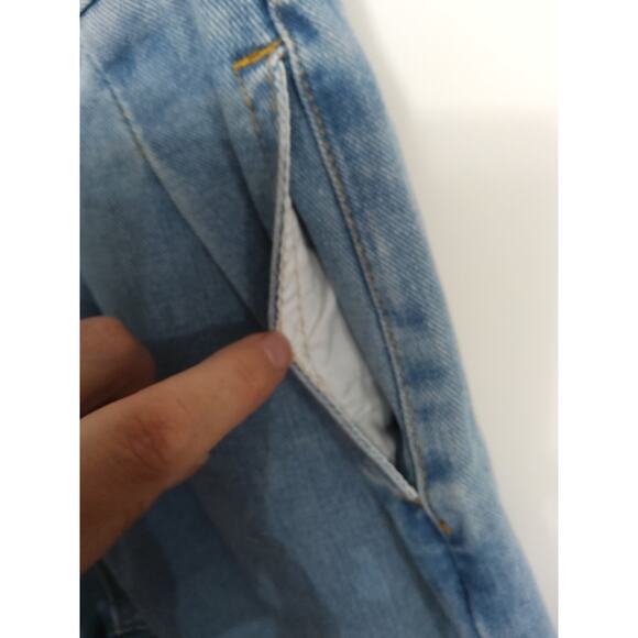 Chambray Denim Ultra Wide Leg jeans buttonfly/High double-waisted Pleated Sz 2 - Picture 4 of 7